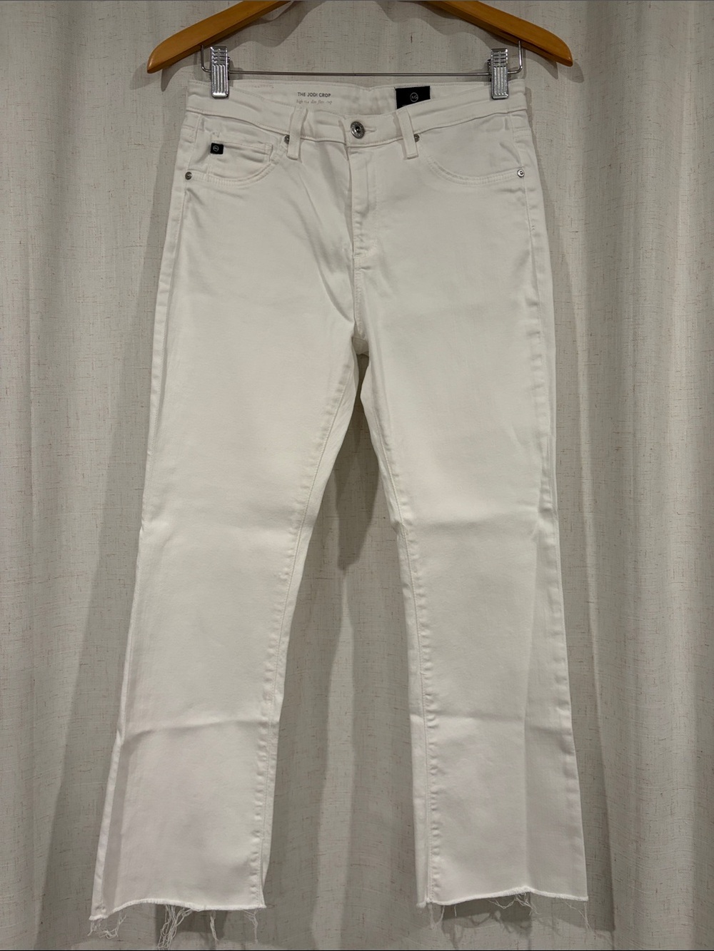 Ag Adriano Goldschmied White Cropped Ankle Jeans